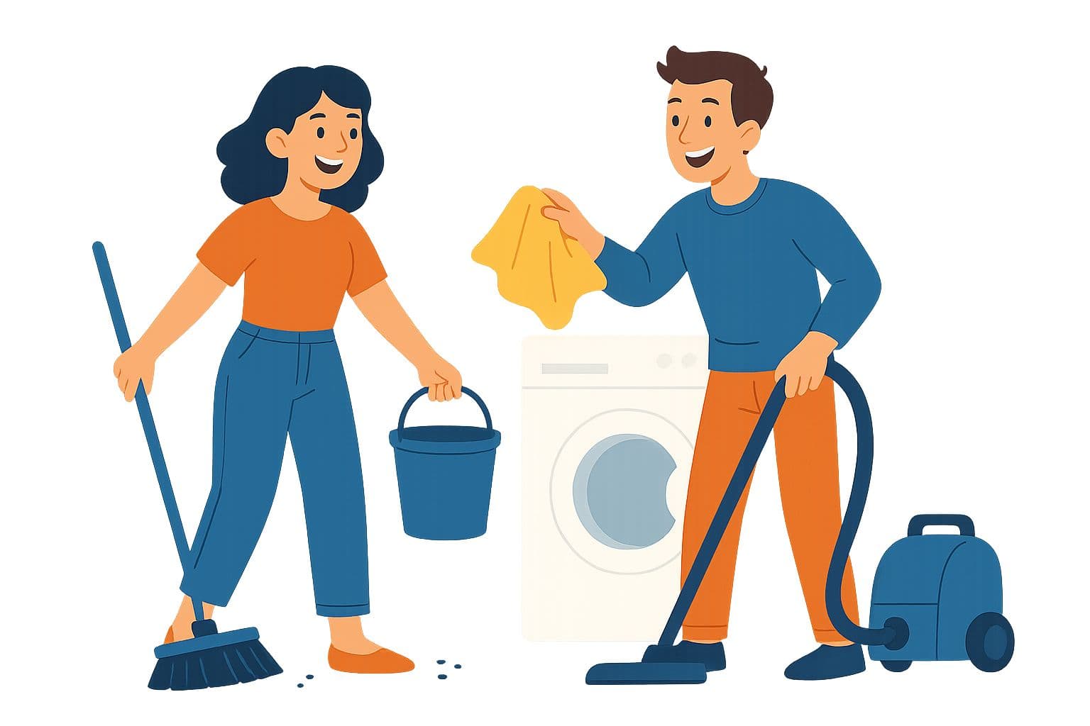 couple cleaning together